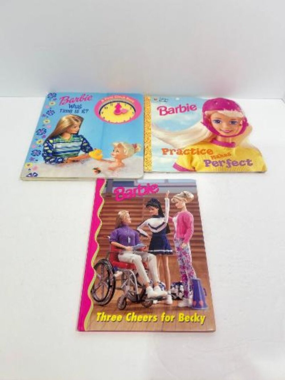 LOT 3 BARBIE Doll books Practice Makes Perfect Three Cheers For Becky